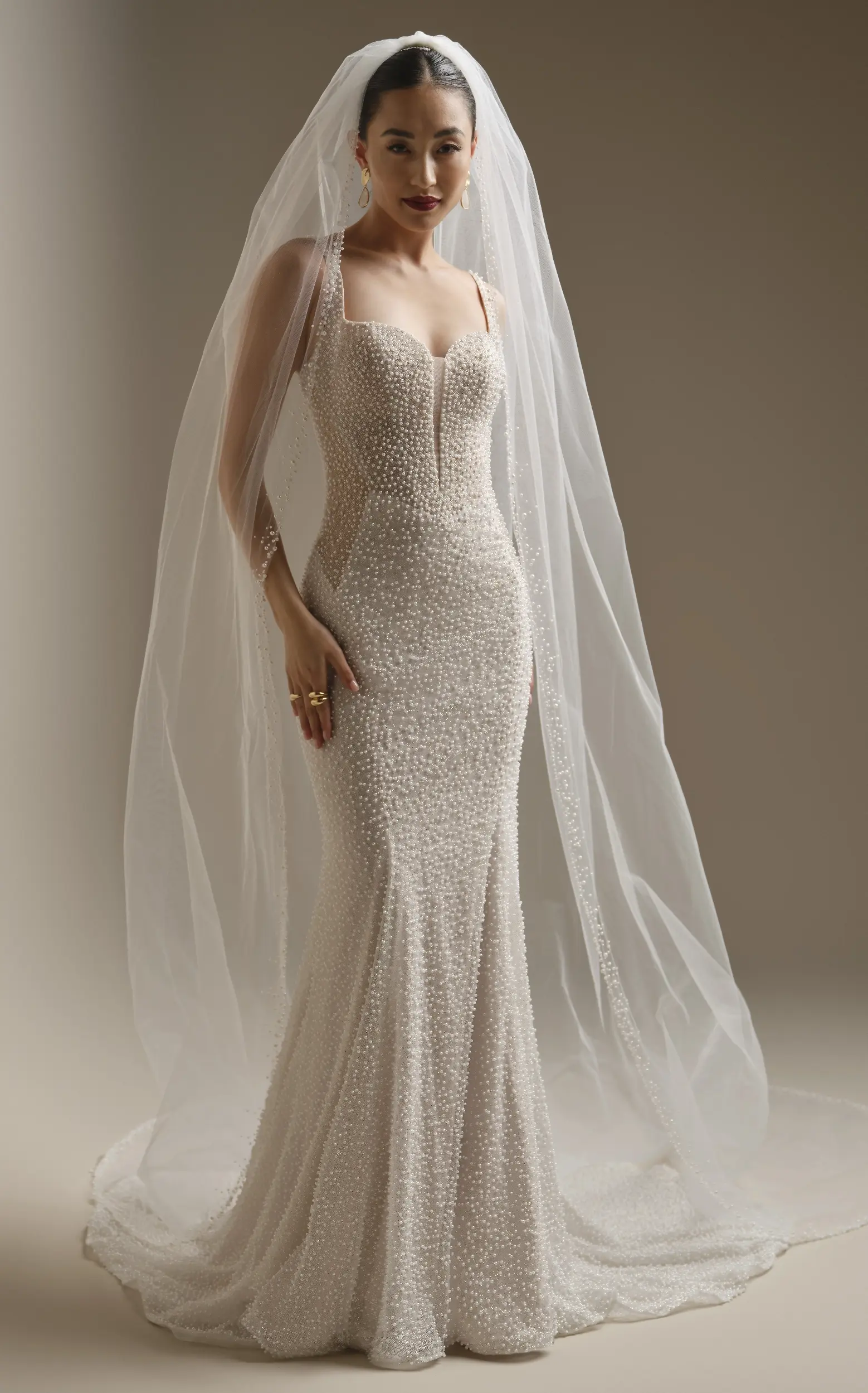 sachin and babi light blue dress V7562 Knee-length veil – Caccie's Bridal Closet main image 1