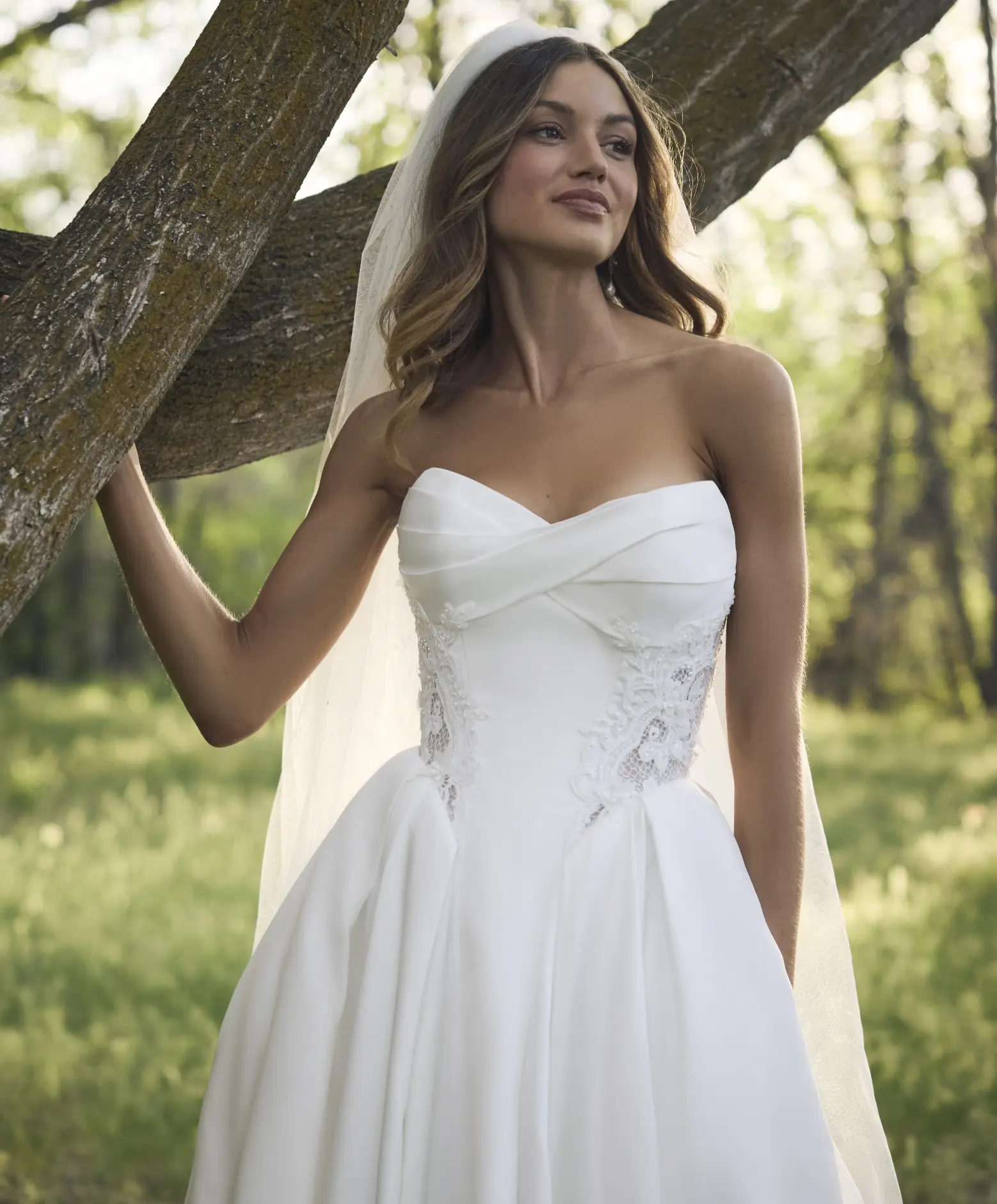a line satin wedding dresses A-line Satin Wedding Dress,Modern Wedding Dress With Straps,WD00900, US16 / White main image 1