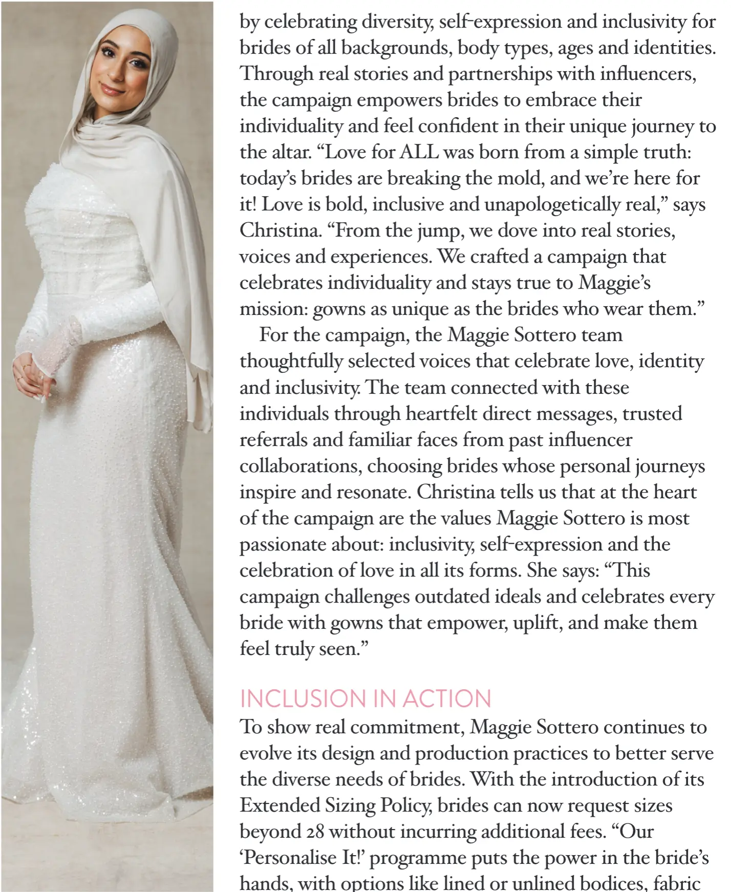 Ocean Media Group’s BB Issue 3, 2025, featuring Maggie Sottero's Love For ALL bridal diversity marketing campaign.
