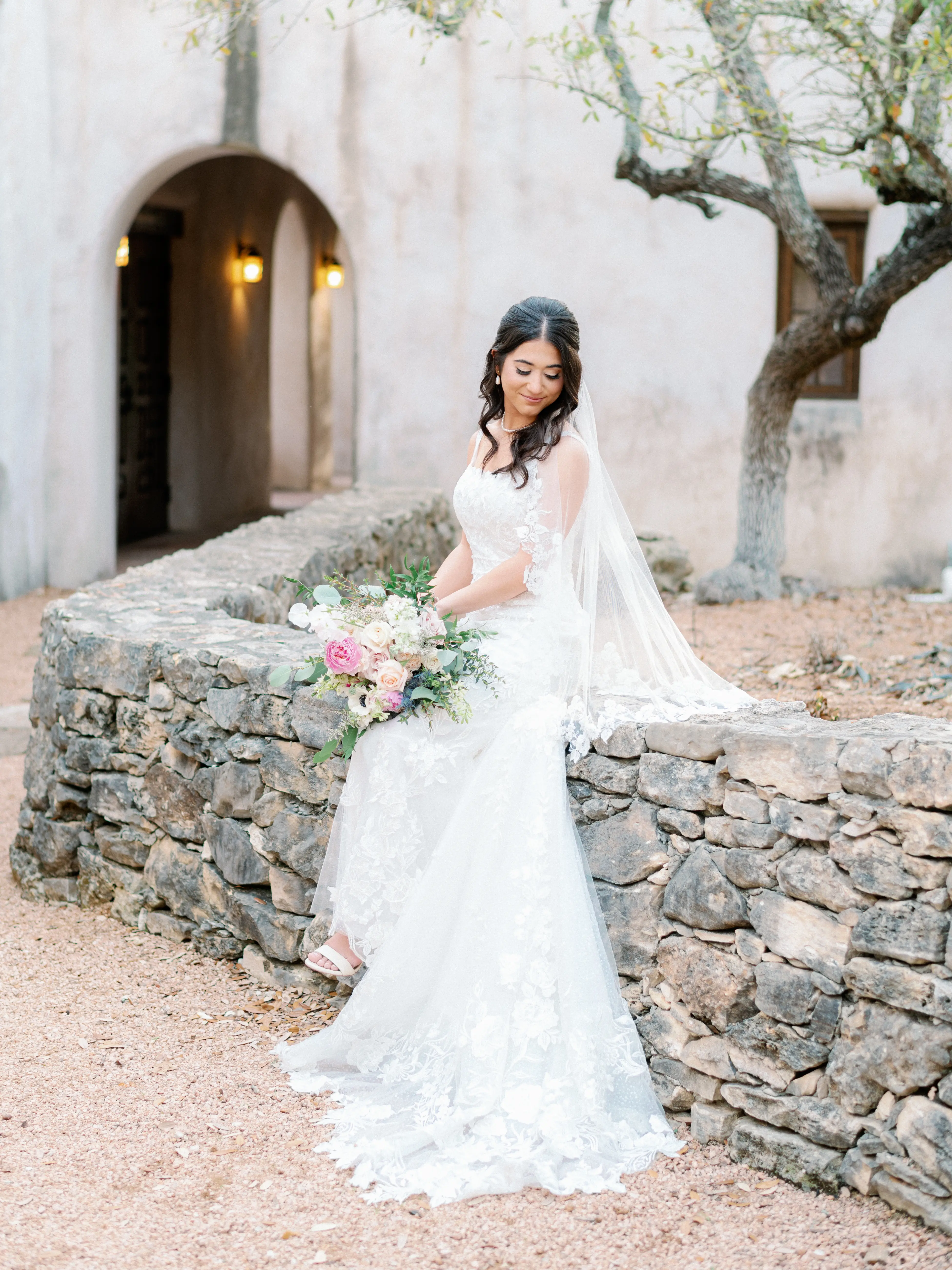 Bride In Lace Square Neck Wedding Dress Called Albany By Maggie Sottero