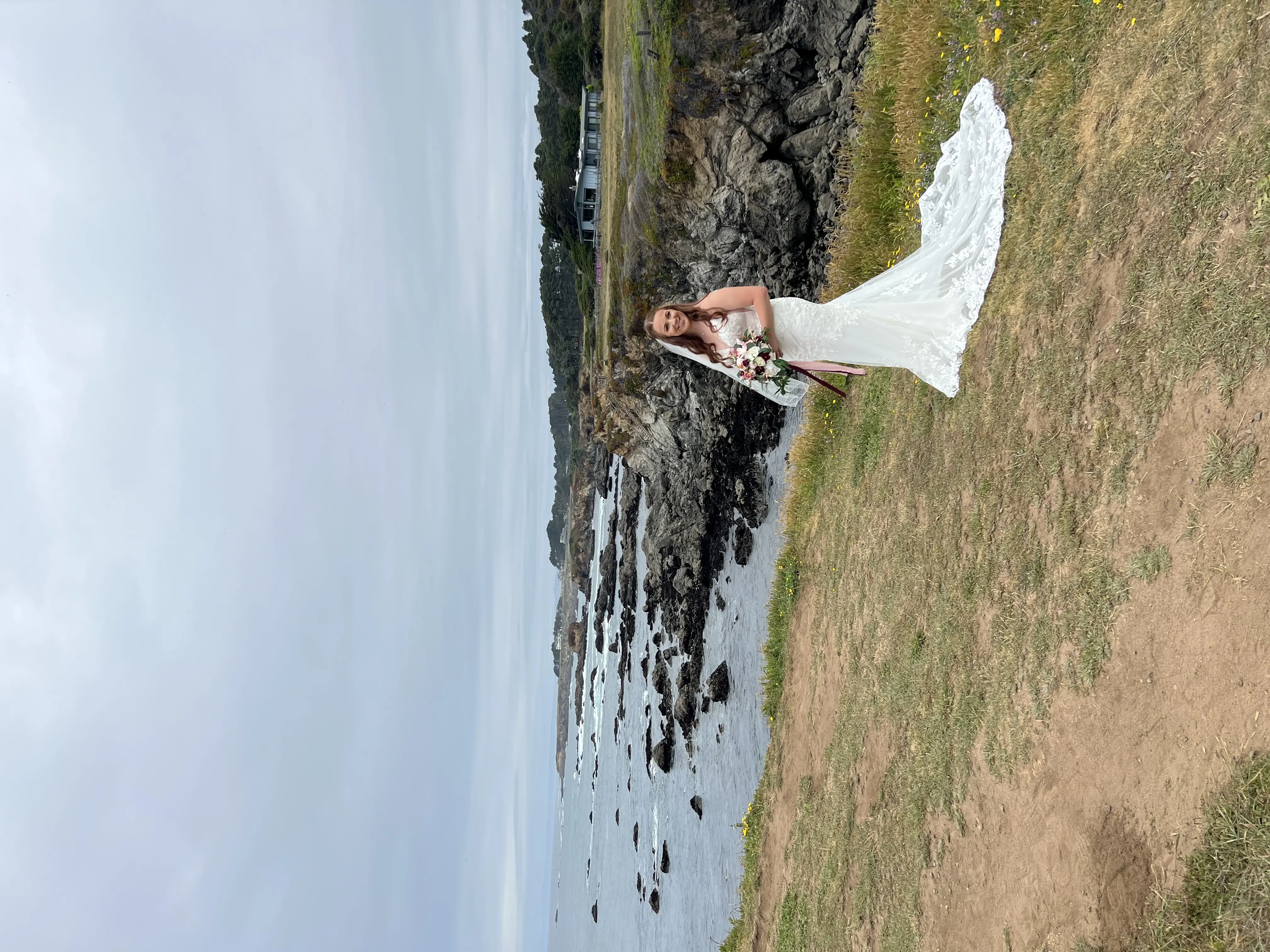 Bride In Lace Mermaid Wedding Dress Called Fontaine By Maggie Sottero