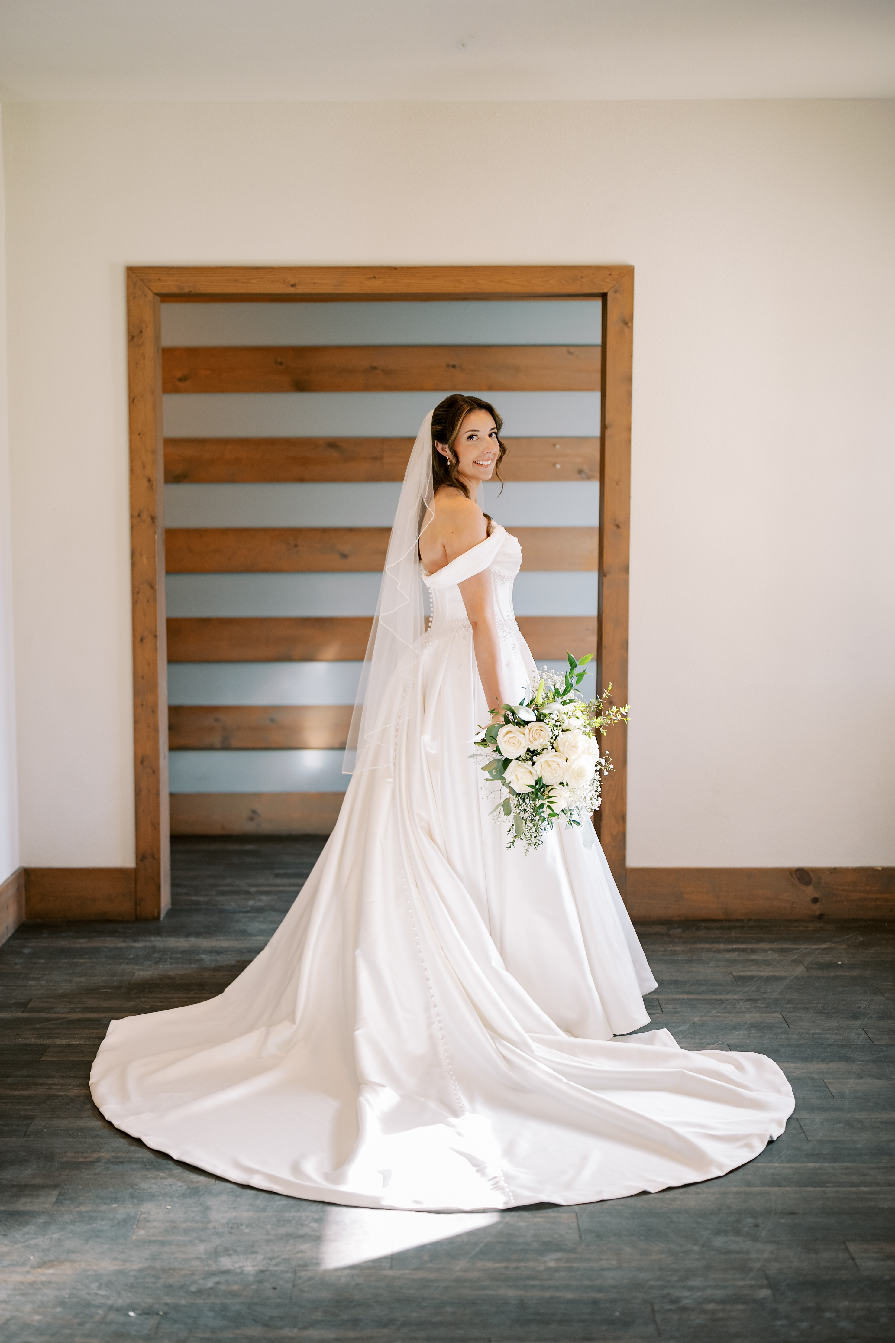 Bride Wearing Beaded Ballgown Wedding Dress Called Juneau By Maggie Sottero